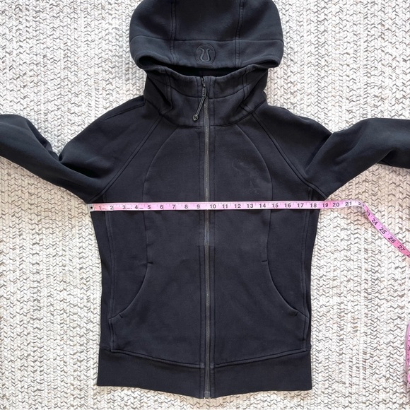 Lululemon Scuba Hoodie Light Cotton Zip Up Fleece in Black Size 8 - Picture 2 of 9